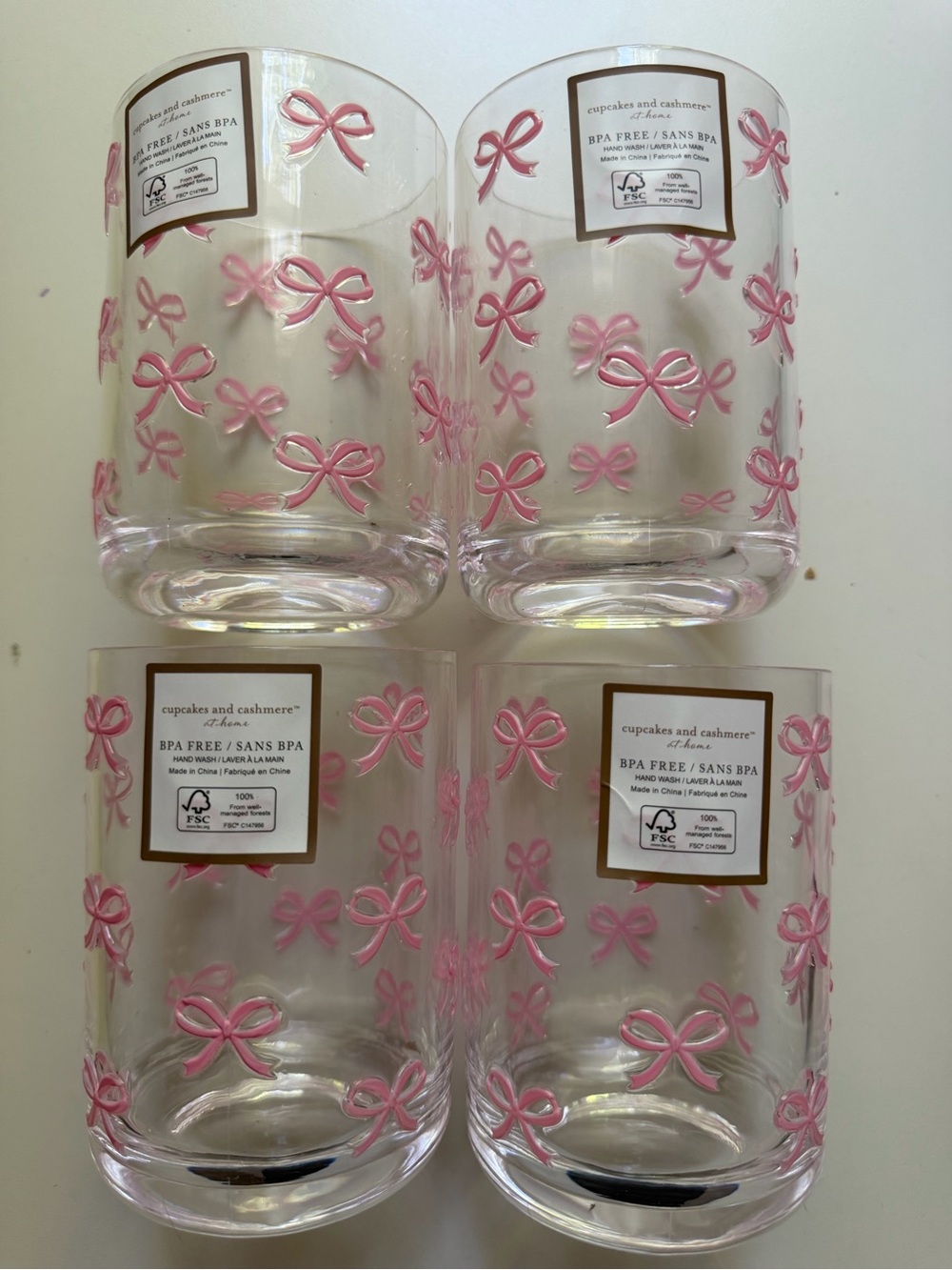 Cupcakes & Cashmere Drinkware, set of 4